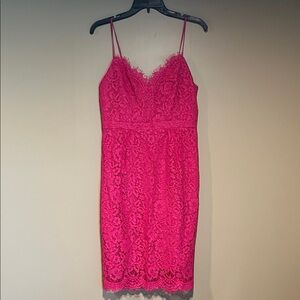 J Crew Pink Lace Spaghetti Strap Dress